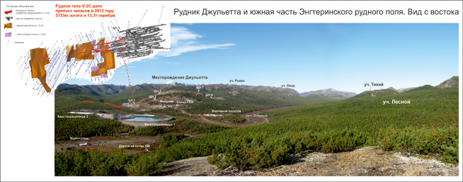 Рудник Джульетта и южная часть Энгтеринского рудного поля. Вид с востока.